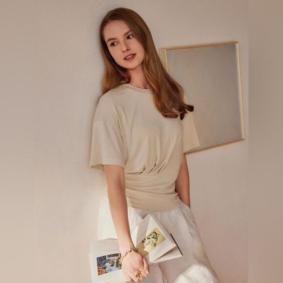 OGL Tops - New OGL Sandwashed Crewneck Short Sleeve Tucked
Tee - Morning Mist Size S